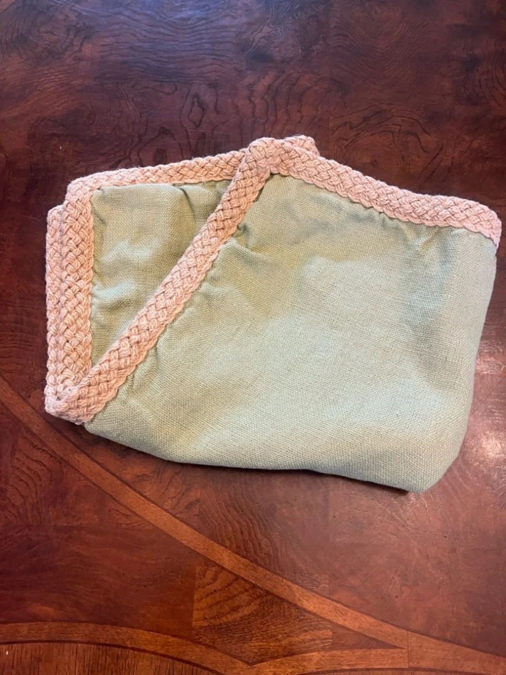 Pottery Barn Lime 🍋‍🟩 Green Pillow Cover with Jute Braided Edge